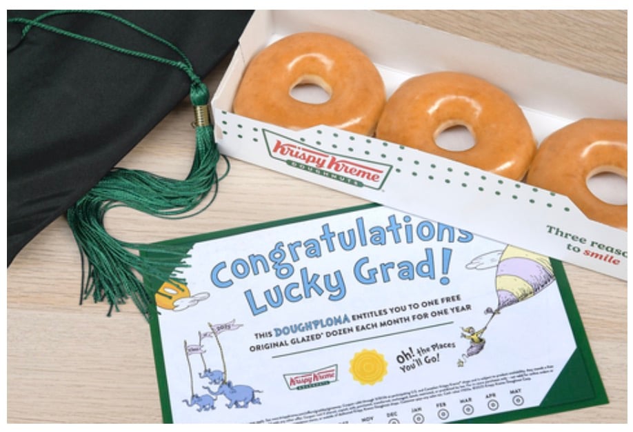 Krispy Kreme: Free 3-pack of Original Glazed Doughnuts for Graduates Today!